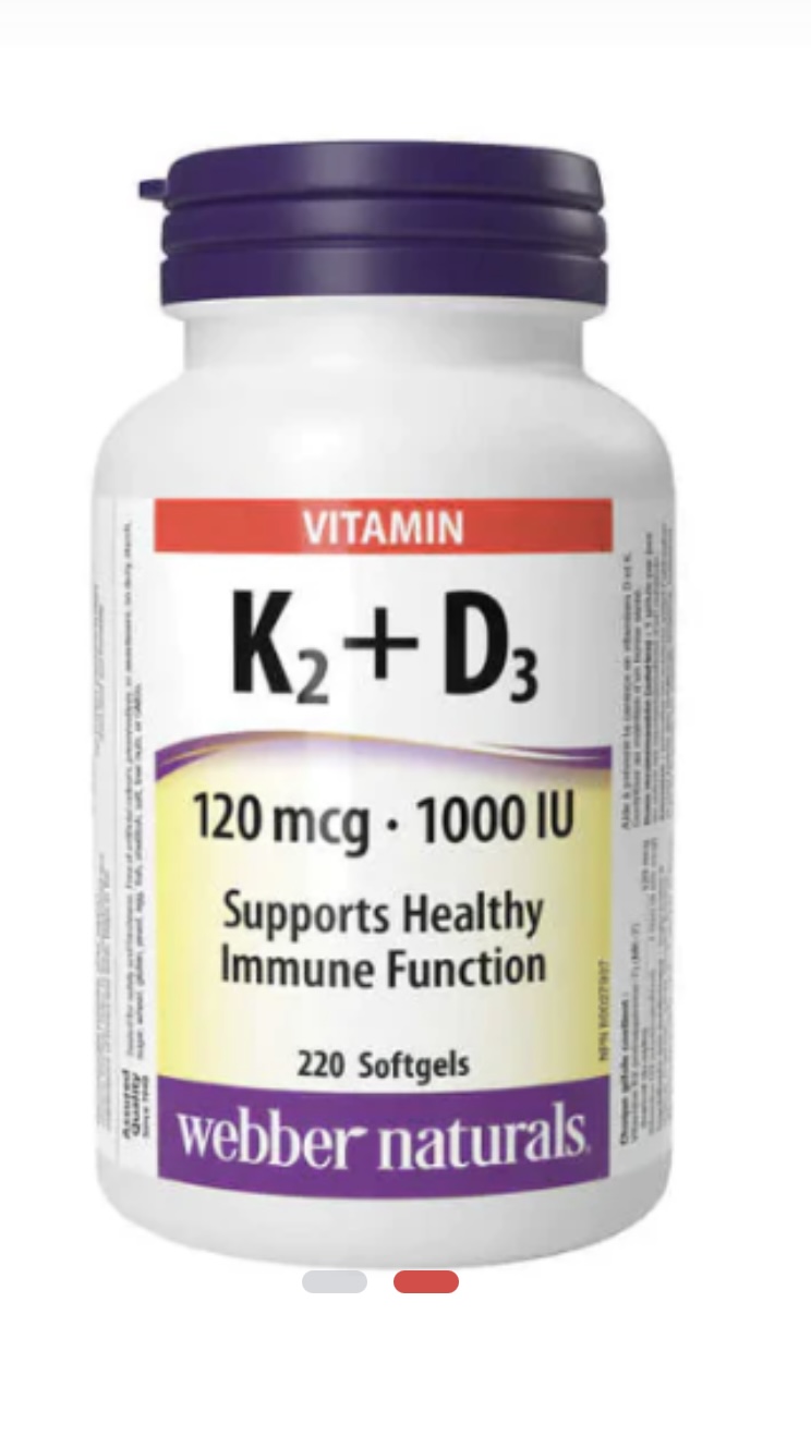 ویتامین دی ۳‌ و کا ۲ K2 +D3 وبر نچرالز (220 عددی)