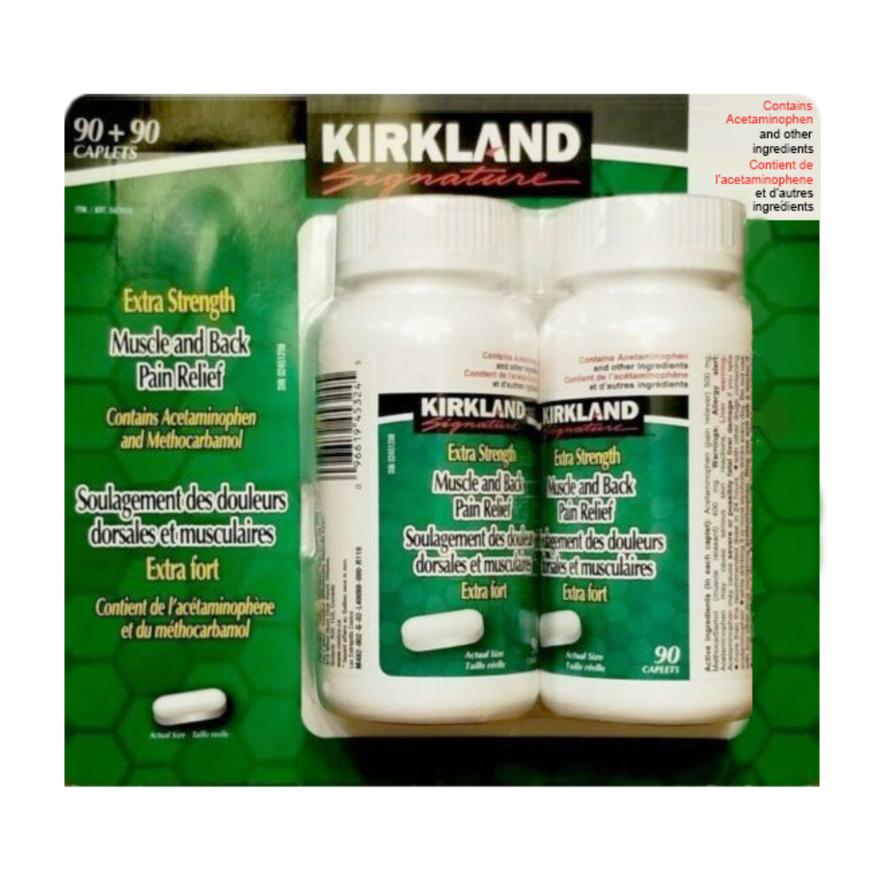 گرفتگی عضلاتExtra Strength Muscle Back Pain Relief کرکلند (90 عددی)