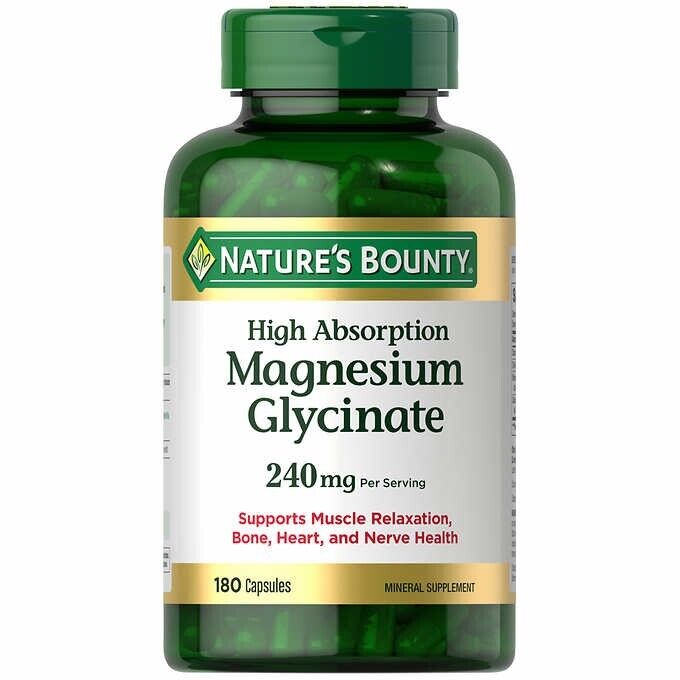 منیزیم گلیسینات نیچرز بونتی ۱۸۰ عددNature’s Bounty Magnesium Glycinate