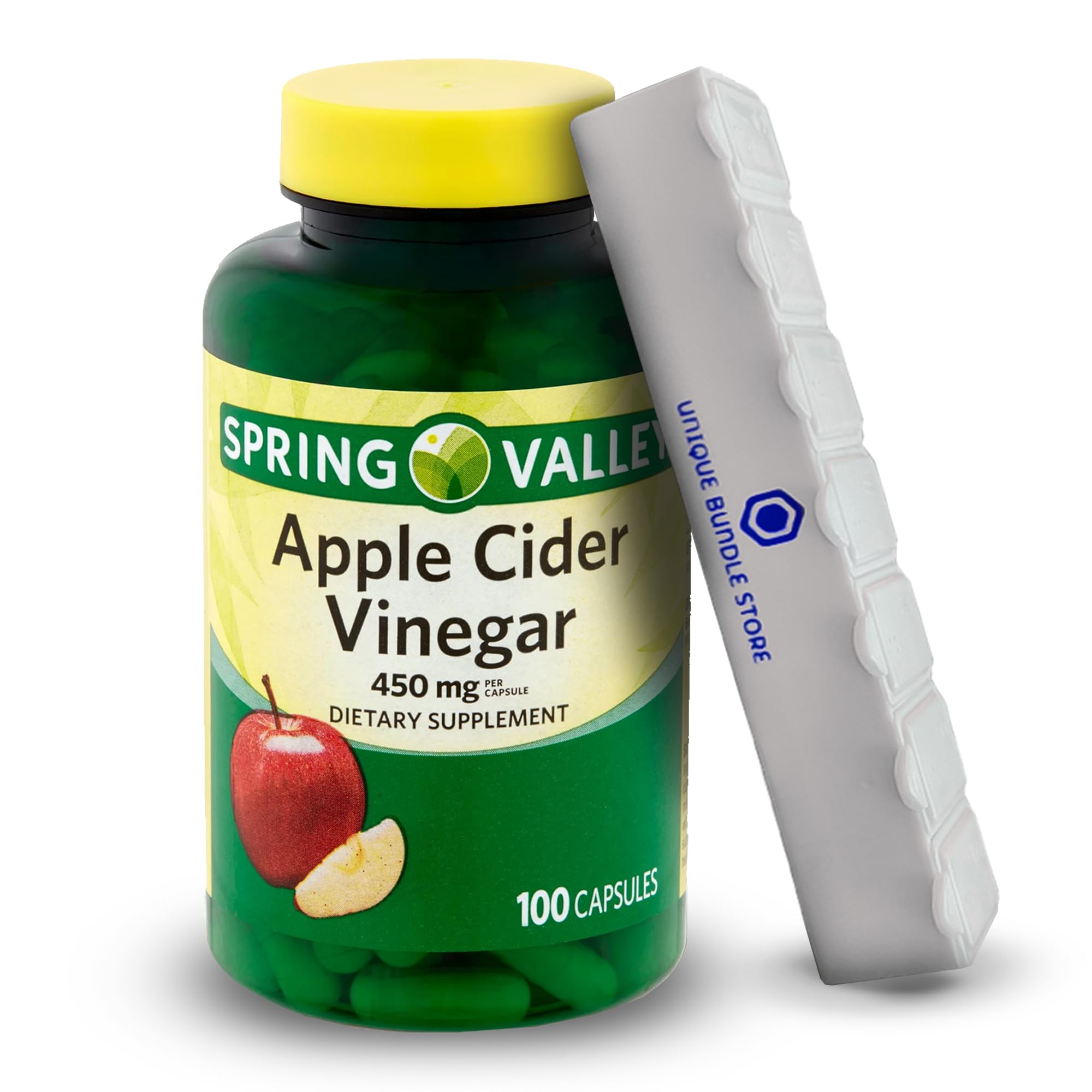 Spring Valley، کپسول سرکه سیب، 450 میلی گرم 100 عدد، مکمل غذایی قرص سرکه سیب (بسته 1 عددی)