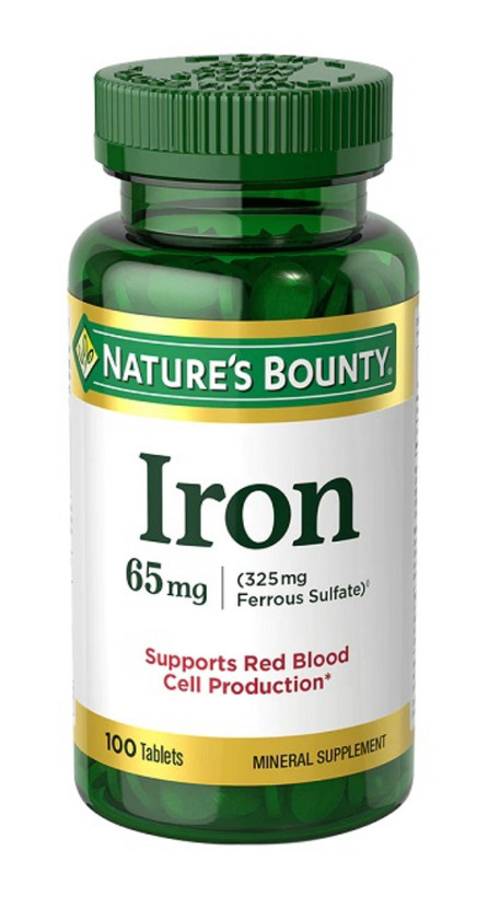 قرص آهن نیچرز بونتی  ۶۵ میلی گرم100 عددی  Iron plus Nature’s Bounty
