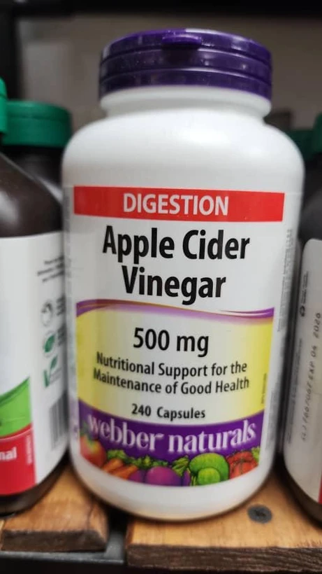 ‌ کپسول سرکه سیب (۲۴۰عددی)وبر نچرالز  Webber natruls DIGESTION Apple Cider Vinegar 500 mg
