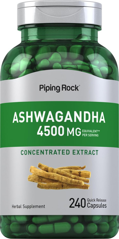 آَشواگاندا پایپینگ راک 4500 میلی گرم 240 عددی Piping Rock Ashwagandha Supplement 4500 mg | 240 Capsules