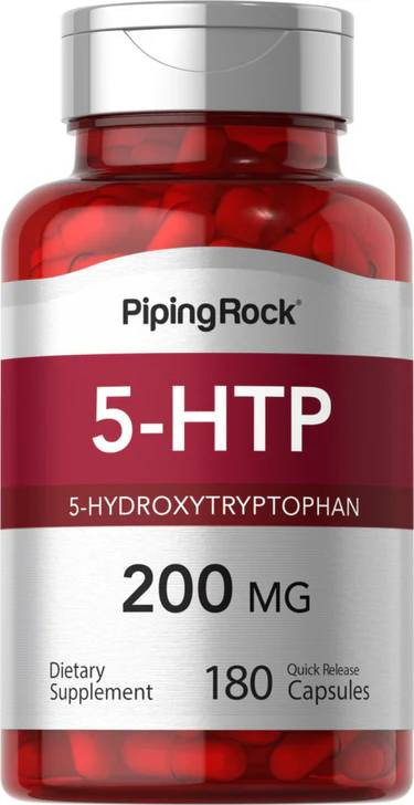 هیدروکسی تریپتوفان 5 اچ تی پی پایپینگ راک 200 میلی گرم 180 عددی Piping Rock 5HTP 200mg Capsules | 180 Count | Hydroxytryptophan