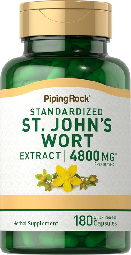 علف چای (St. John's Wort) Piping Rock St. John's Wort Capsules | 4800 mg