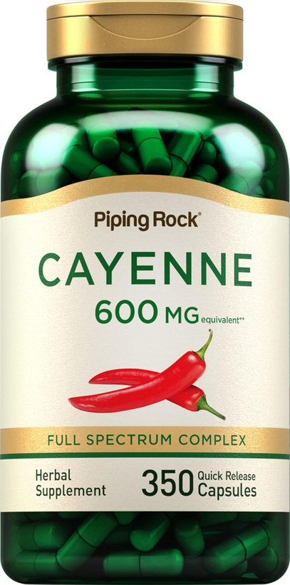 ‌ عصاره فلفل کاین 600 میلی گرم پایپینگ راک Piping Rock Cayenne Pepper Capsules | 600mg