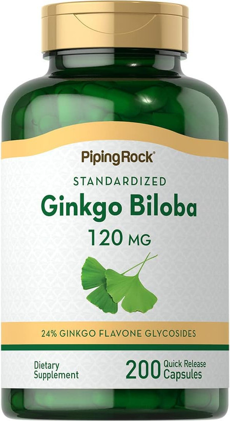 جینکو بیلوبا میلی گرم پایپینگ راک Piping Rock Ginkgo Biloba Supplements 120mg | 200 Capsules