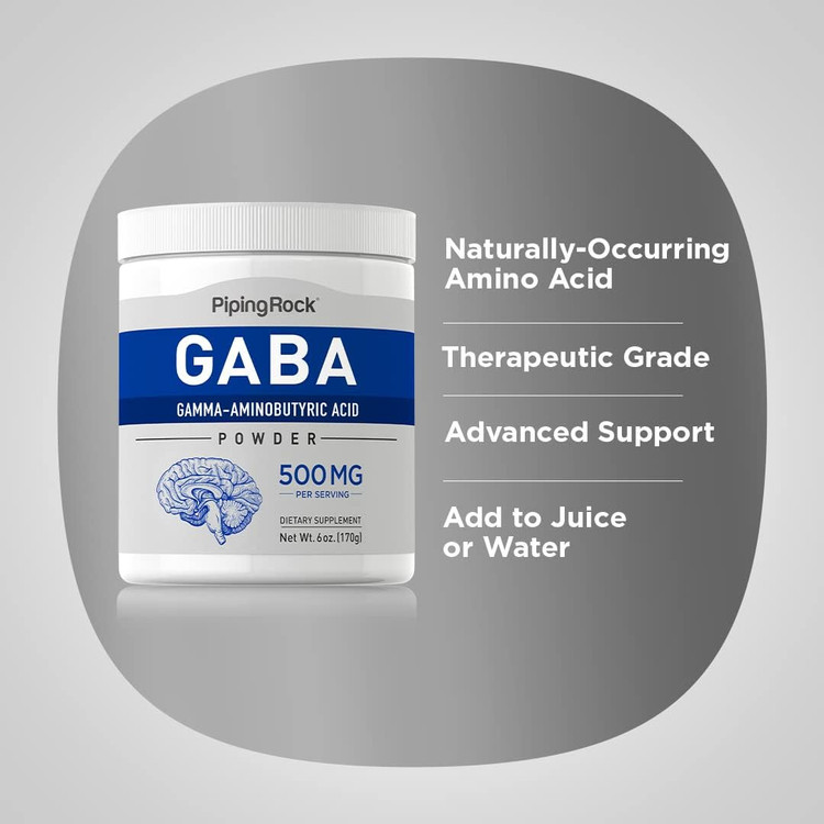 گابا 500 میلی گرم پایپینگ راک Piping Rock GABA Powder 500 mg