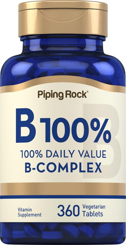 ویتامین ب 100 کمپلکس پایپینگ راک Vitamin B-100 Complex | 360 Tablet Capsules | Vegetarian Supplement