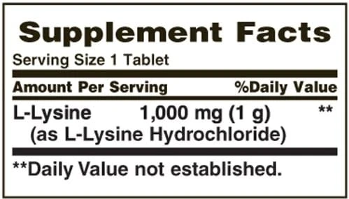 اسید آمینه نیچرز بونتی ال لیسین  ۱۰۰۰ میلی گرم  (۶۰ عددی) NATURES BOUNTY L-Lysine 1000MG