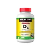 ویتامین د۳ کرکلند ۶۰۰ عددی دوز ۲۰۰۰سافت ژل Vitamin D3 kirkland 600 tab 2000iu