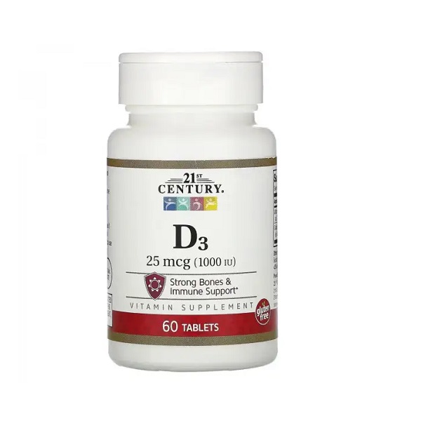 ویتامین دی سنتری 21st Century Vitamin D3 25mcg (1000 IU)