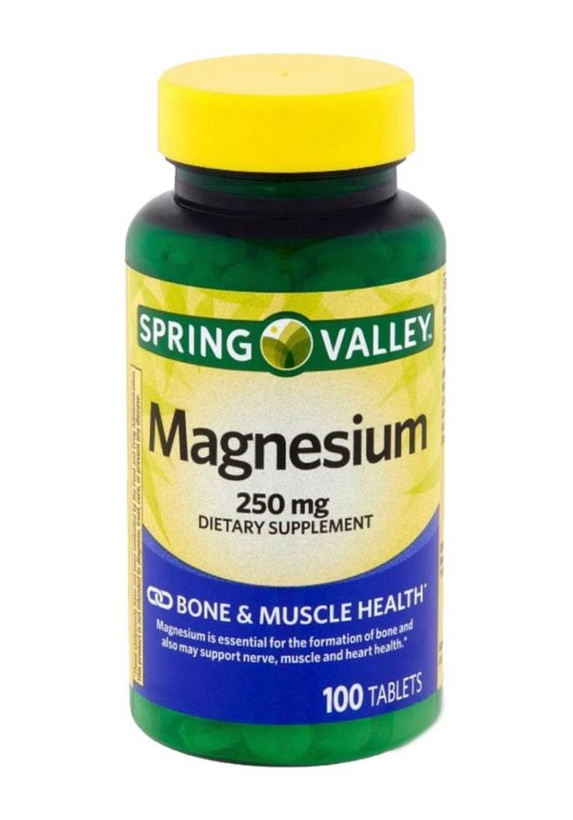 منیزیم اسپرینگ والی)۱۰۰عددی)SPRING OVALLEY Magnesium 250 mg DIETARY SUPPLEMENT