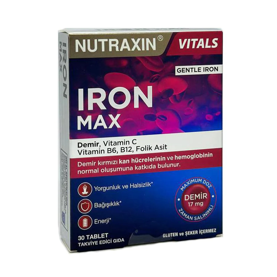 آهن ایرون مکس نوتراکسین 30 عدد Nutraxin Vitals Iron Max