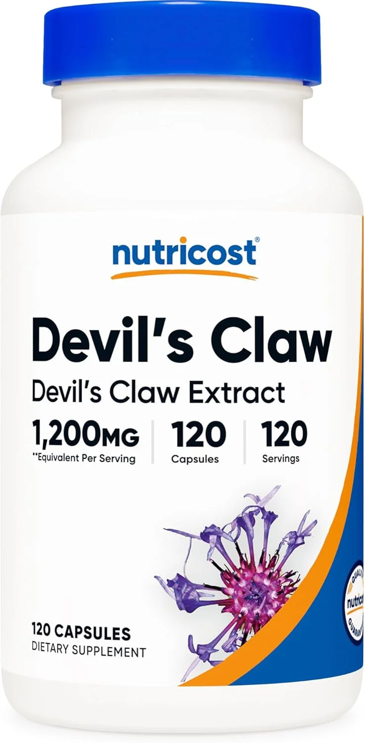 عصاره پنجه شیطان ناتری کاست Nutricost معادل 1200 میلی گرم، 120 کپسول - کپسول های گیاهی، غیر GMO، بدون گلوتن و مناسب برای گیاهخواران
