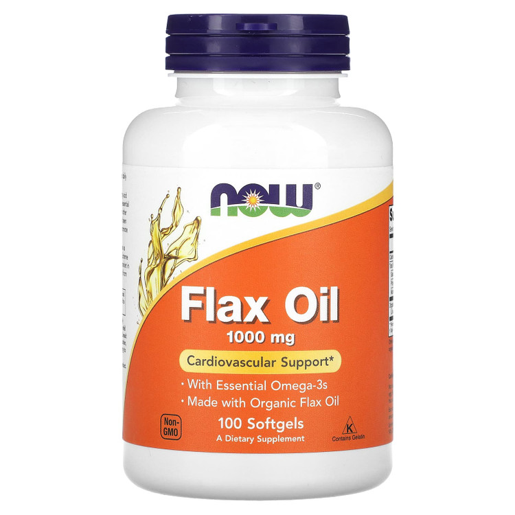 قرص روغن بذر کتان 1000 میلی‌گرم ناوـ 100عددیNOW Foods Flax Oil, 1,000 mg, 120 Veggie Softgels