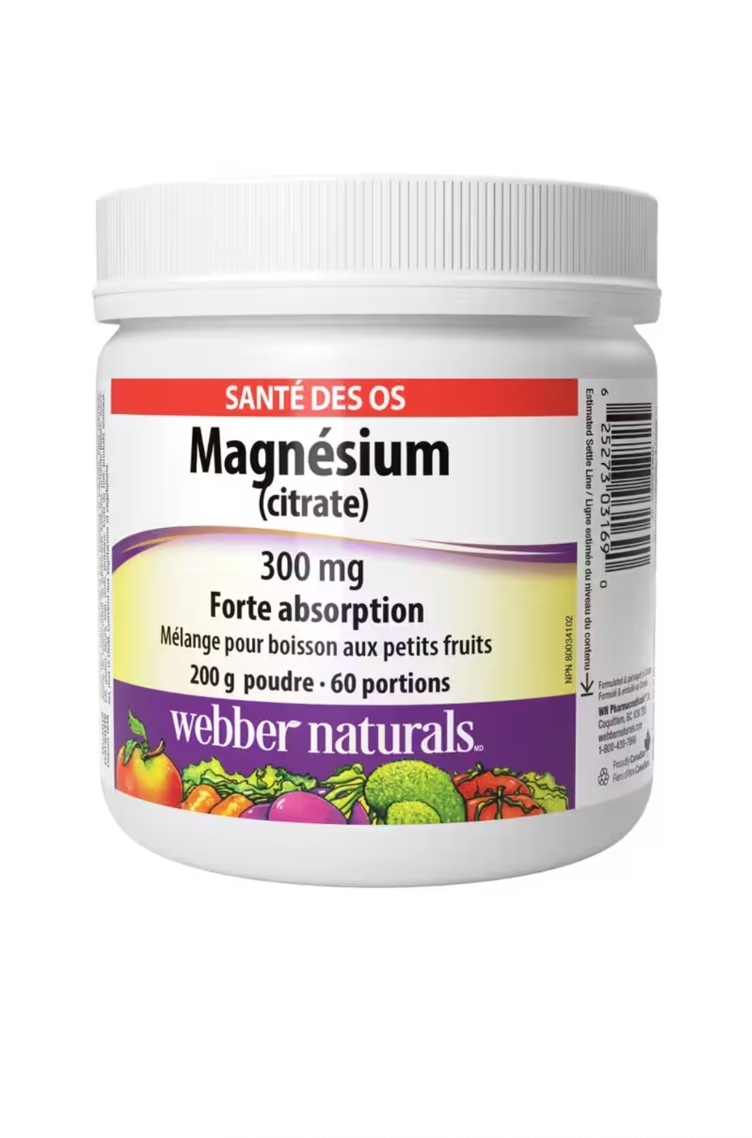 پودر منیزیم سیترات ۳۰۰میلی گرم  وبر نچرالز   Magnesium Citrate 300 mg Powder
