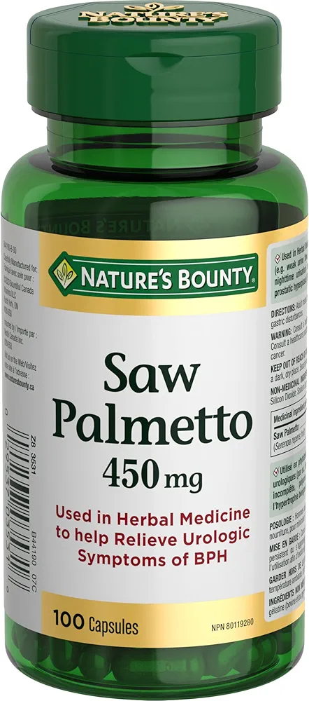 عصاره نخل اره (۱۰۰عددی)NATURE'S BOUNTY Saw Palmetto, 450 mg