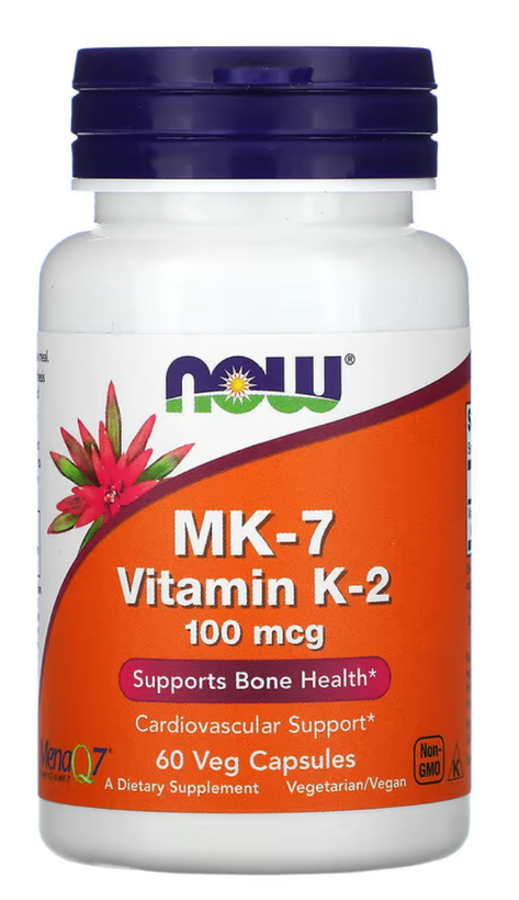 ویتامین کا-۲، ناو.  ۶۰ کپسول NOW NOW Foods, MK-7 Vitamin K-2, 100 mcg, 60 Veg Capsules