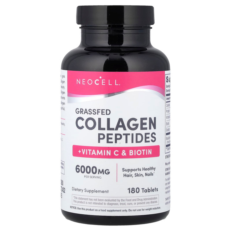 کلاژن پپتاید 6000میلی گرم نئوسل  ۱۸۰عددNeoCell Grass-Fed Collagen Peptides + Vitamin C & Biotin |  –