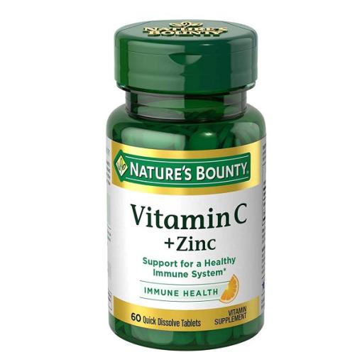 زینک و ویتامین C  نیچرز بونتی بسته 60 عددی Nature's Bounty