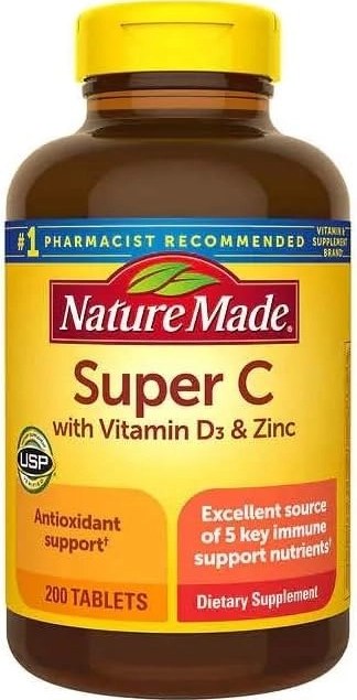 سوپر سی نِیچرمِید با ویتامین D3 و زینک (NatureMade Super C with Vitamin D3 & Zinc