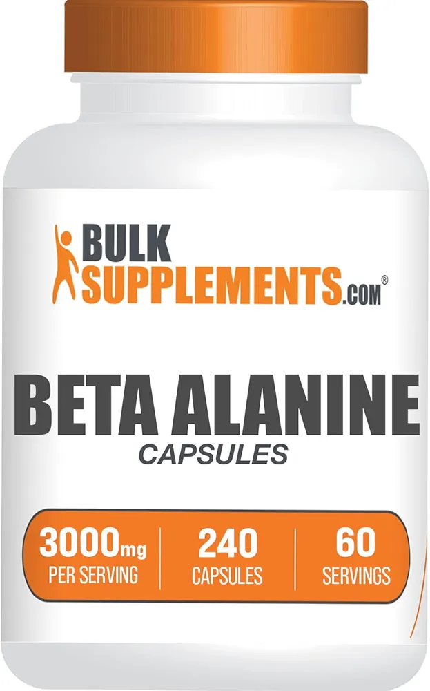 کپسول‌های بتا آلانین BulkSupplement m ، بتا آلانین ۳۰۰۰ میلی‌گرم -، ۲۴۰ کپسول