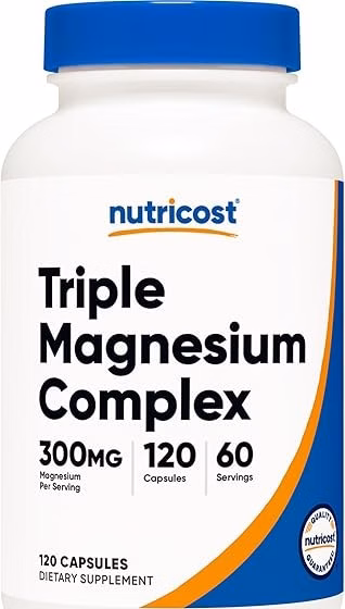 تریپل منیزیم کامپلکس ناتریکاست 120 عددی Nutricost Triple Magnesium Complex 300mg