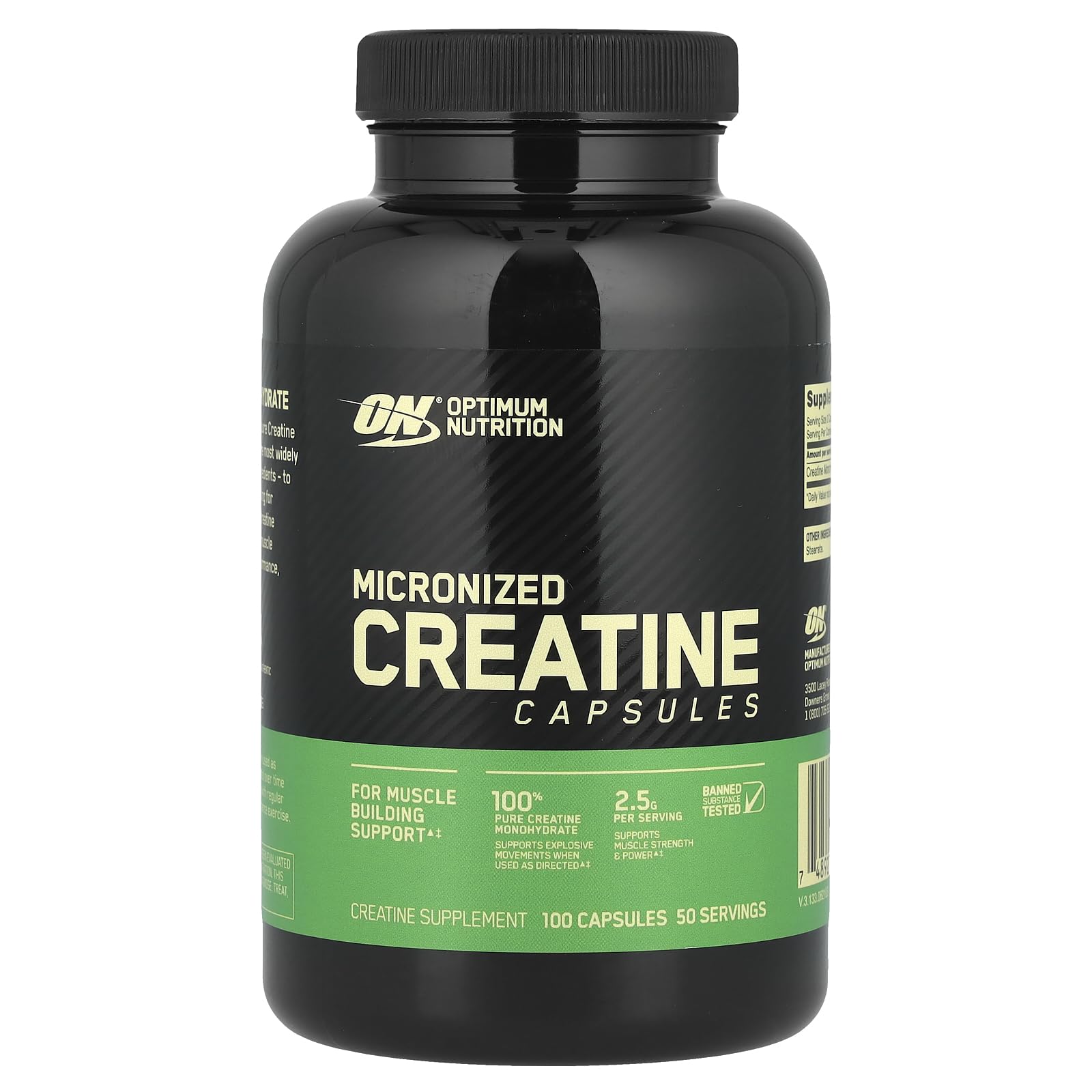 کراتین مونوهیدرات میکرونایز کپسول اپتیموم نوتریشن (۱۰۰عدد)Creatine Micronized Capsules Optimum Nutrition