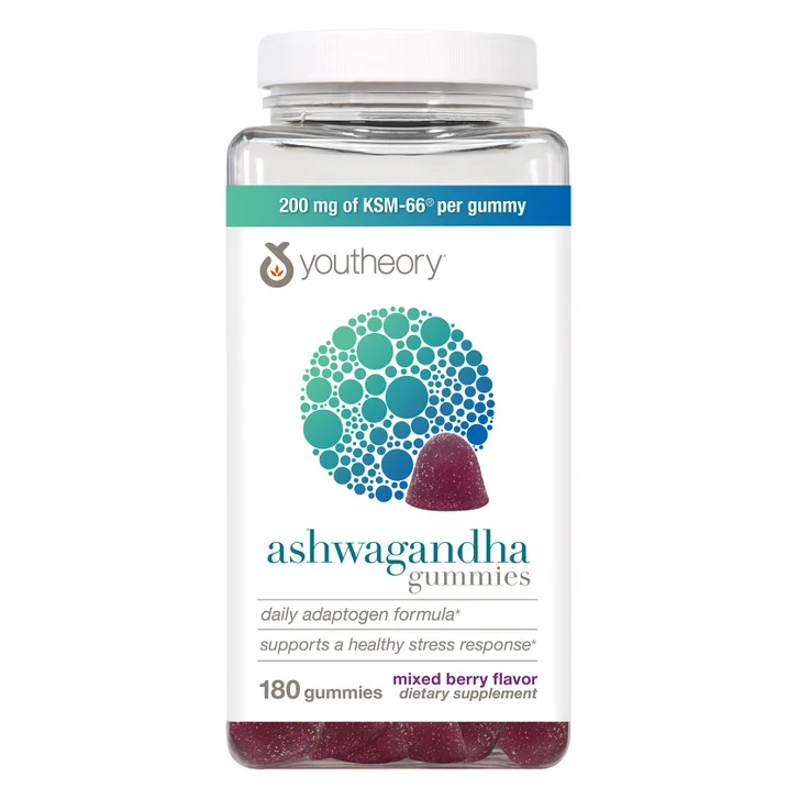 پاستیل آشواگاندا یوتئوری، ۱۸۰  عدد کاهش استرس (اصلYoutheory Ashwagandha Gummies 180 Count )