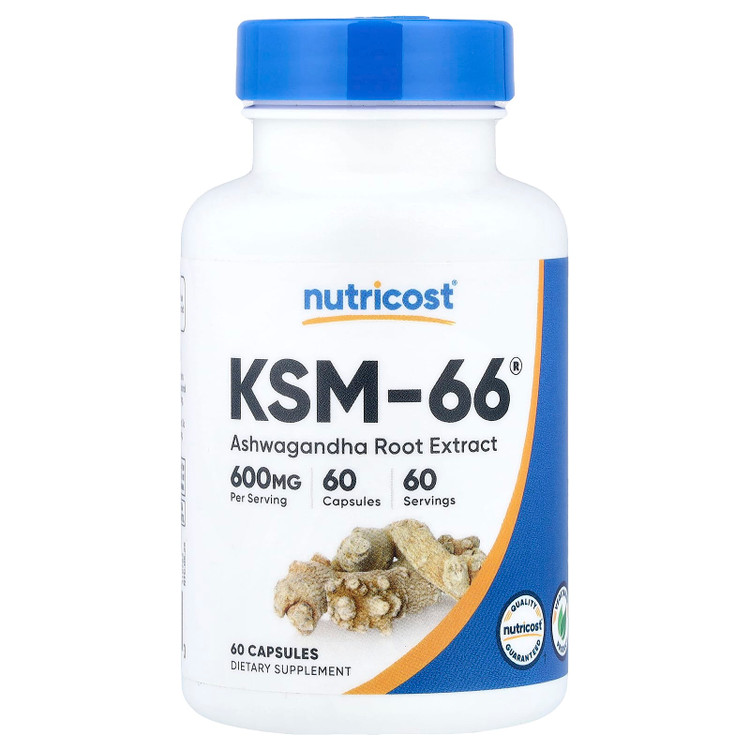 ریشه آشواگاندا 600میلی گرم ناتریکاست( KSM66)_ 60عددی Nutricost KSM-66® Ashwagandha Root Extract 600mg – 60 Capsules