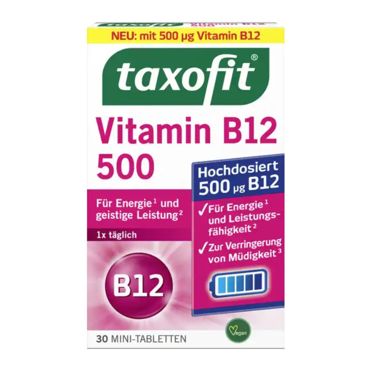 قرص ویتامین B12-500 تاکسوفیت-taxofit آلمان ۳۰ عدد