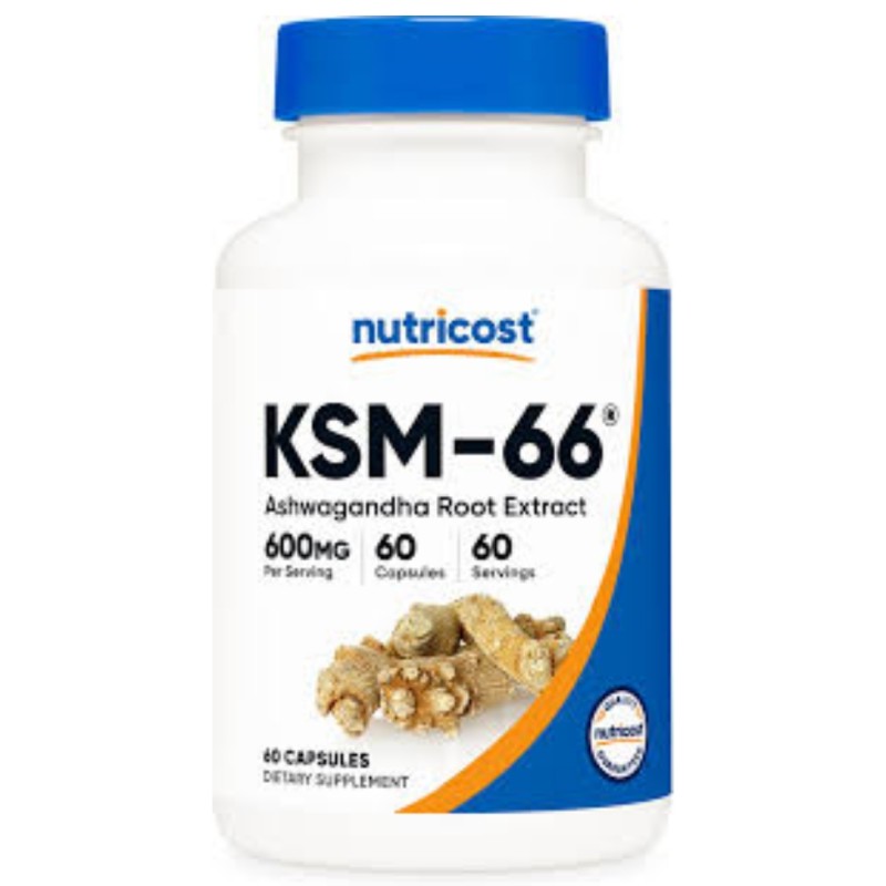 کپسول عصاره آشواگاندا ناتریکاست Nutricost Ashwagandha KSM-66 600mg (60 عددی)