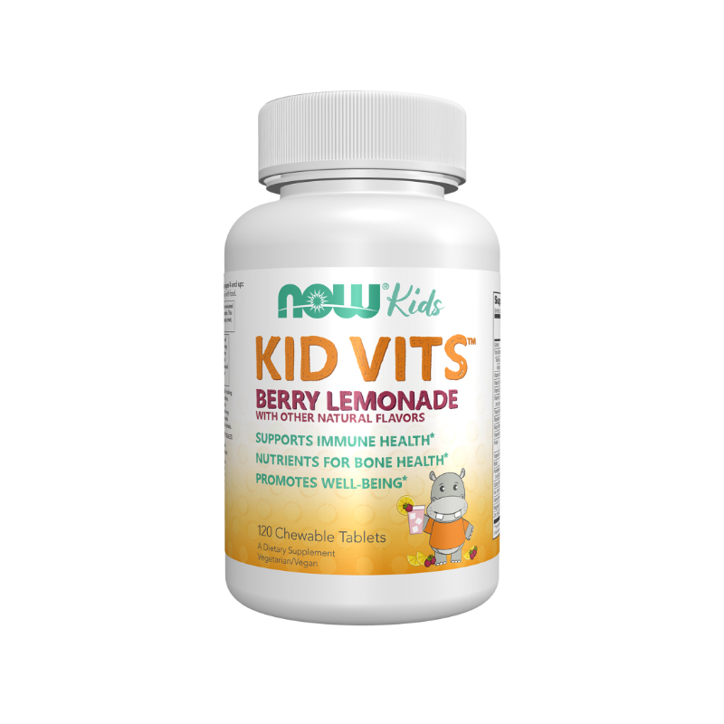 ویتامین‌ جویدنی کودک کید ویتز ناو فودز۱۲۰تایی Now Foods Kid Vits Berry Lemonade Chewable Tablets