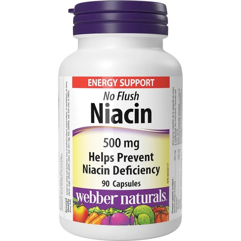 قرص نیاسین وبر نچرالز Niacin 500 mg کاناداییWebber Naturals Niacin